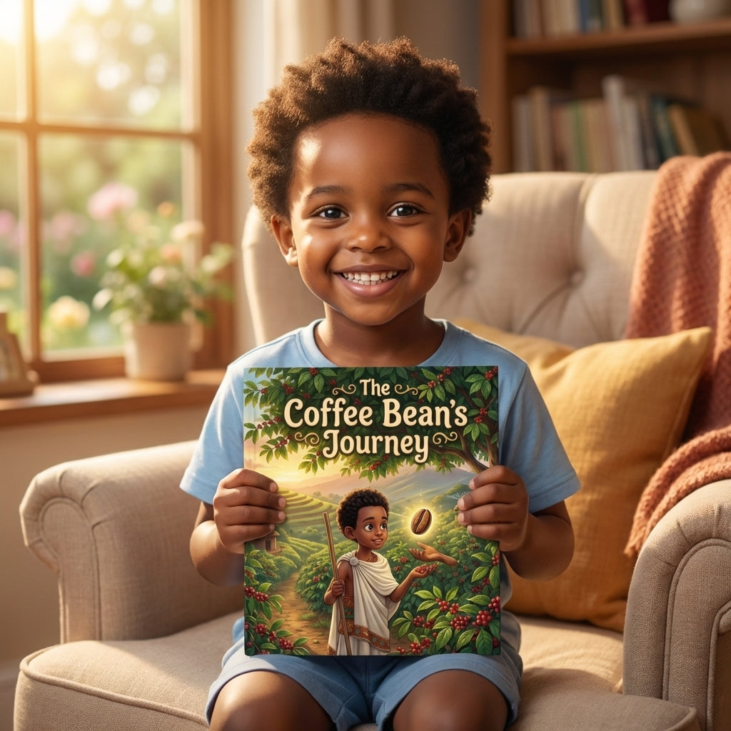 The Coffee Bean's Journey - Child Holding Book