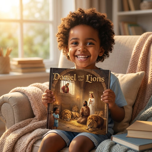 Daniel and the Lions - Child Holding Book