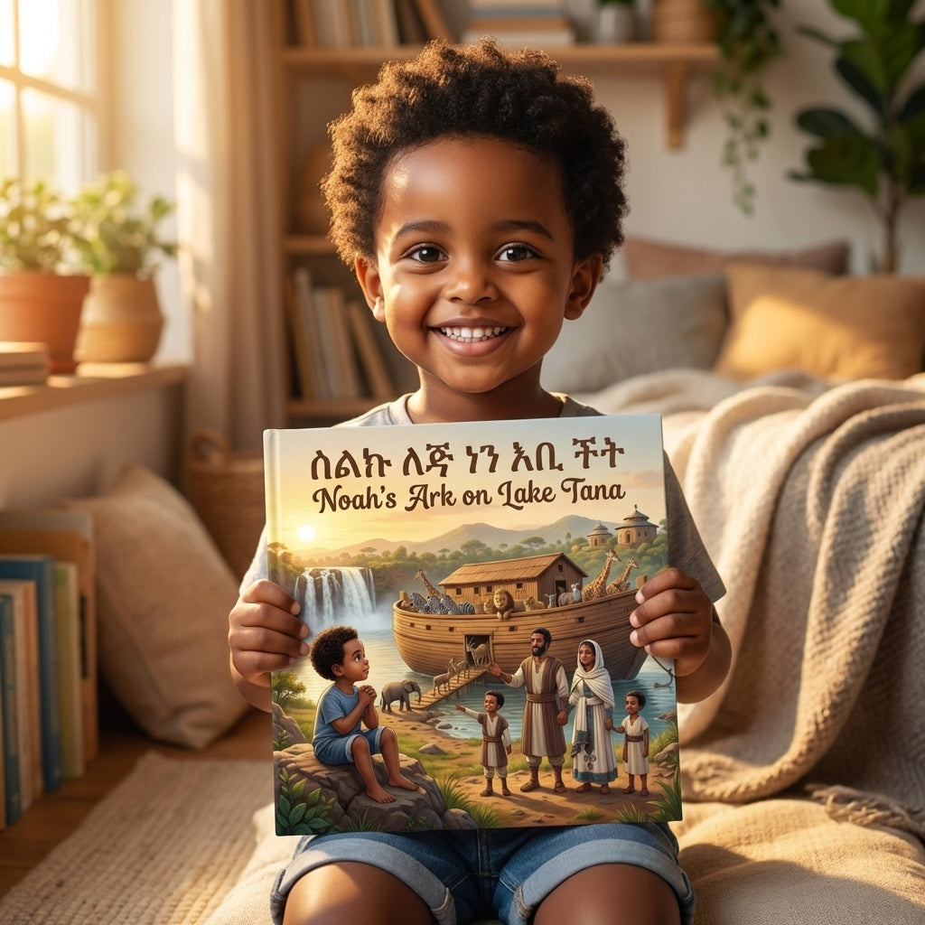 Noah's Ark on Lake Tana - Child Holding Book