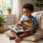 Daniel and the Lions - Child Enjoying Book