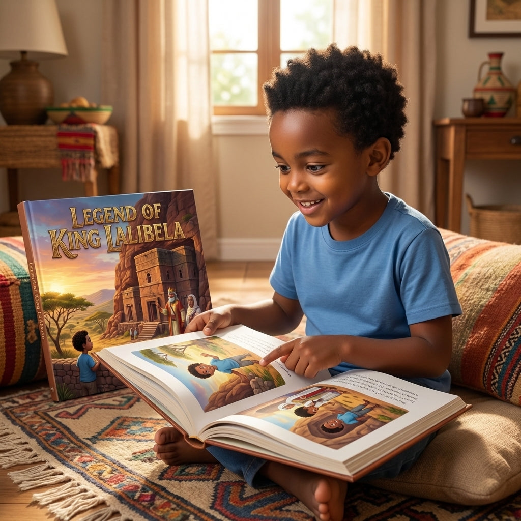 Legend of King Lalibela - Child Enjoying Book