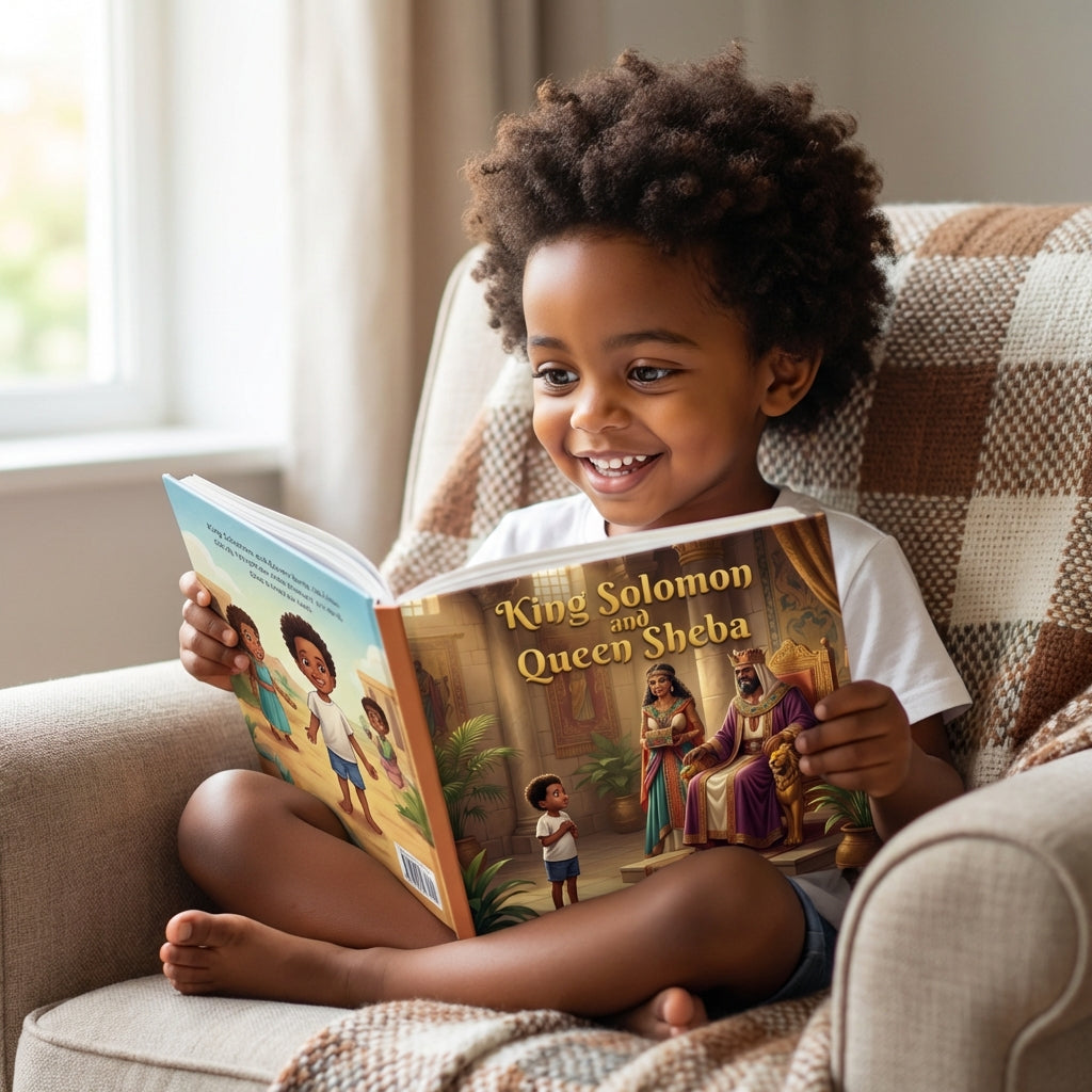 King Solomon and Queen Sheba - Child Enjoying Book